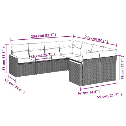 Set Divani da Giardino con Cuscini 8 pz Nero in Polyrattan | homemem39