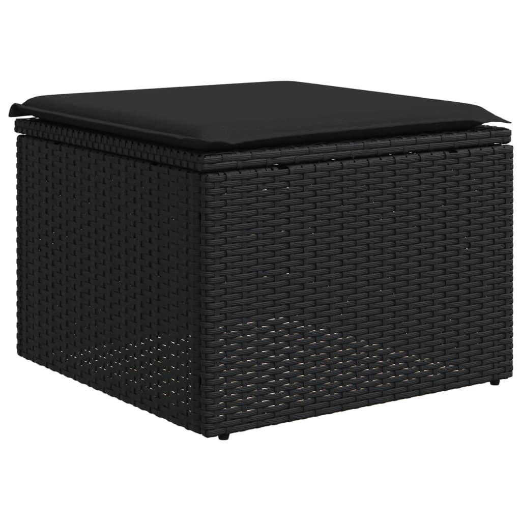 Set Divani da Giardino 11 pz con Cuscini in Polyrattan Nero | homemem39