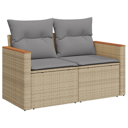 Set Divano da Giardino 11 pz con Cuscini Beige Misto Polyrattan | homemem39