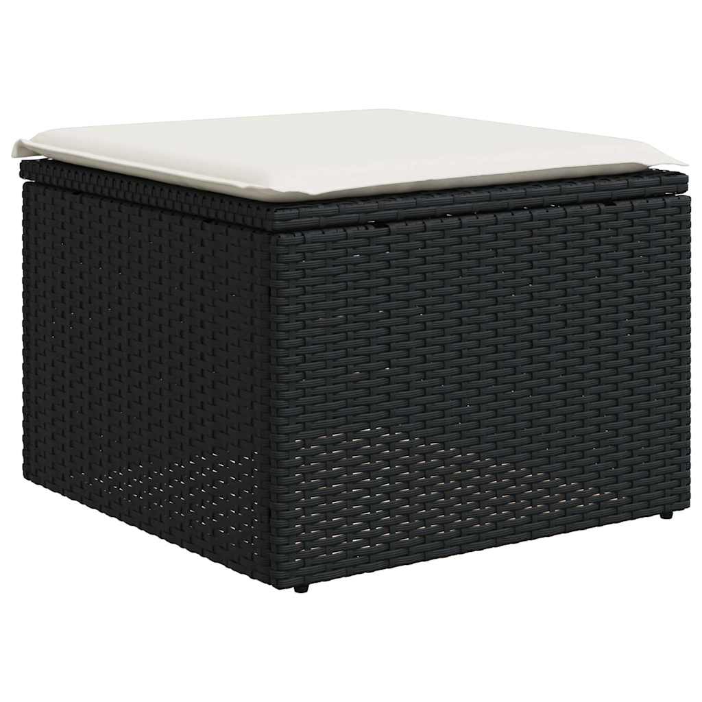 Set Divani da Giardino 12 pz con Cuscini Nero in Polyrattan