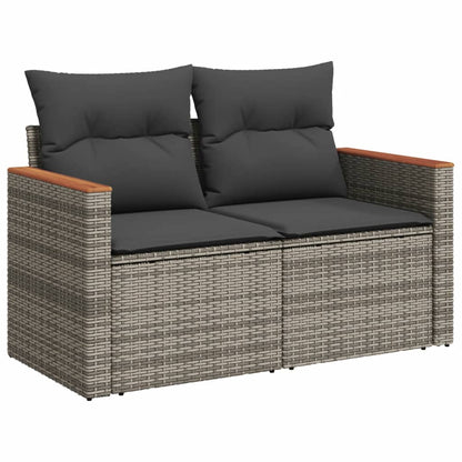 Set Divani da Giardino 12 pz con Cuscini Grigio in Polyrattan | homemem39