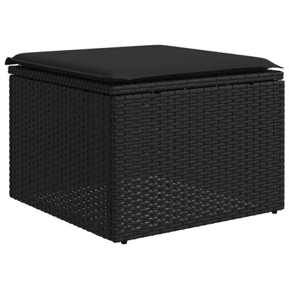 Set Divani da Giardino 4 pz con Cuscini Nero in Polyrattan | homemem39