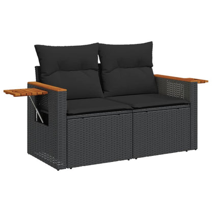 Set Divani da Giardino con Cuscini 7pz Nero Polyrattan - homemem39