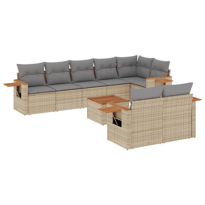 Set Divano da Giardino 9 pz con Cuscini Grigio in Polyrattan - homemem39