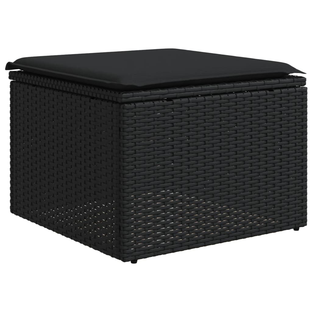 Set Divano da Giardino 6 pz con Cuscini Nero in Polyrattan | homemem39