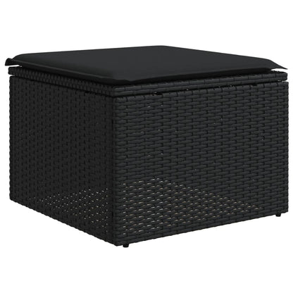 Set Divano da Giardino 6 pz con Cuscini Nero in Polyrattan | homemem39