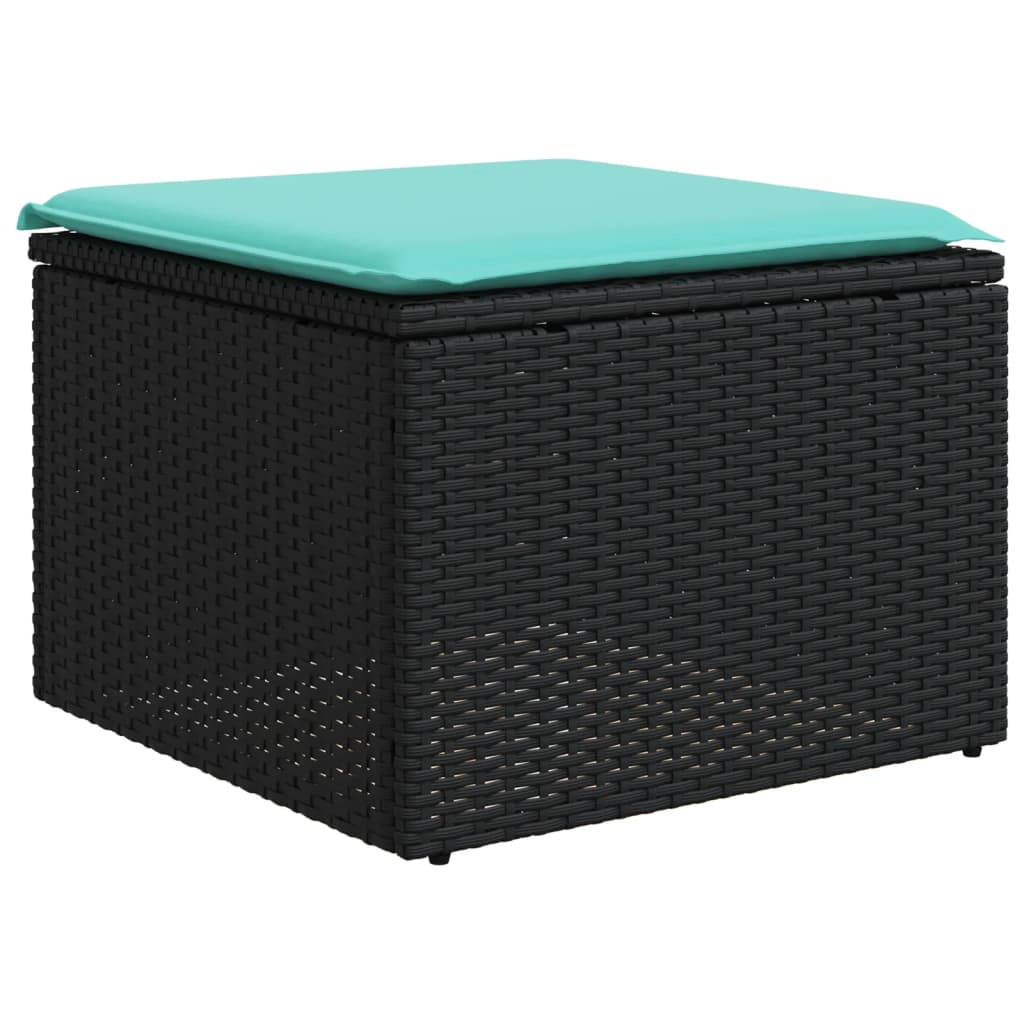 Set Divani da Giardino 8 pz con Cuscini Nero in Polyrattan - homemem39