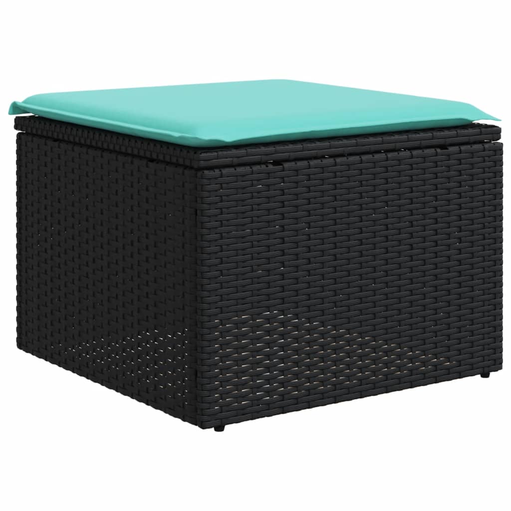 Set Divano da Giardino 6 pz con Cuscini Nero in Polyrattan - homemem39