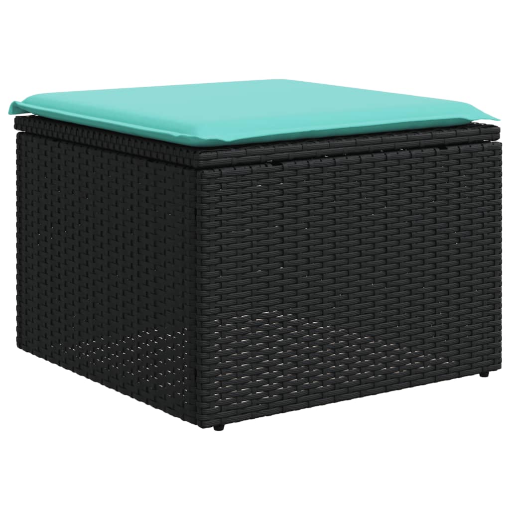 Set Divani da Giardino 10 pz con Cuscini Nero in Polyrattan - homemem39