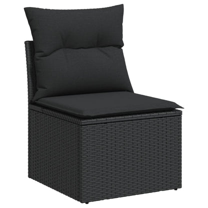 Set Divano da Giardino 6 pz con Cuscini Nero in Polyrattan | homemem39