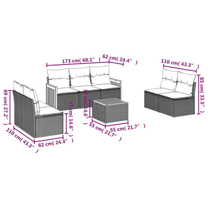 Set Divani da Giardino con Cuscini 8 pz Nero in Polyrattan | homemem39