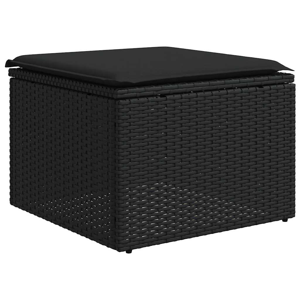Set Divano da Giardino 6 pz con Cuscini Nero in Polyrattan | homemem39