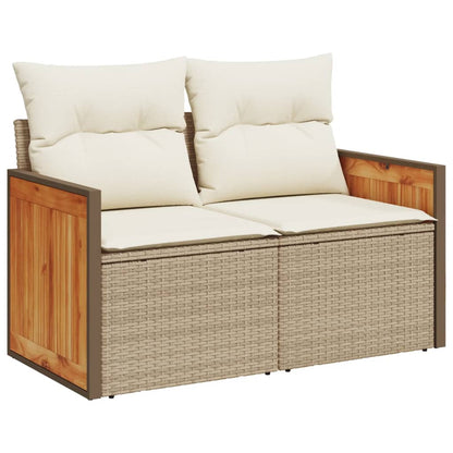 Set Divano da Giardino 4 pz con Cuscini Beige in Polyrattan - homemem39