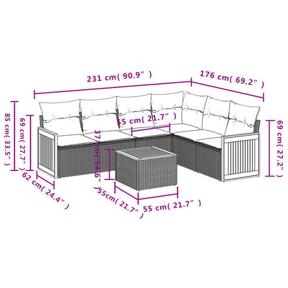 Set Divano da Giardino 10 pz con Cuscini Beige in Polyrattan | homemem39