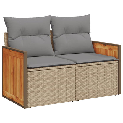 Set Divani da Giardino 12 pz con Cuscini Beige in Polyrattan | homemem39