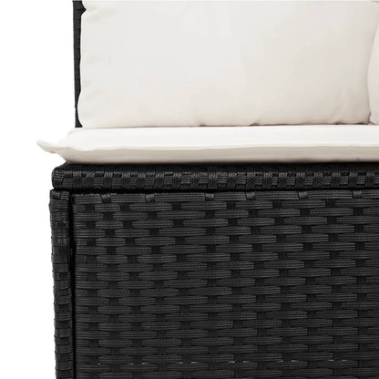 Set Divano da Giardino 6 pz con Cuscini Nero in Polyrattan | homemem39