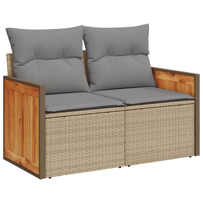 Set Divano da Giardino 6 pz con Cuscini Beige in Polyrattan - homemem39