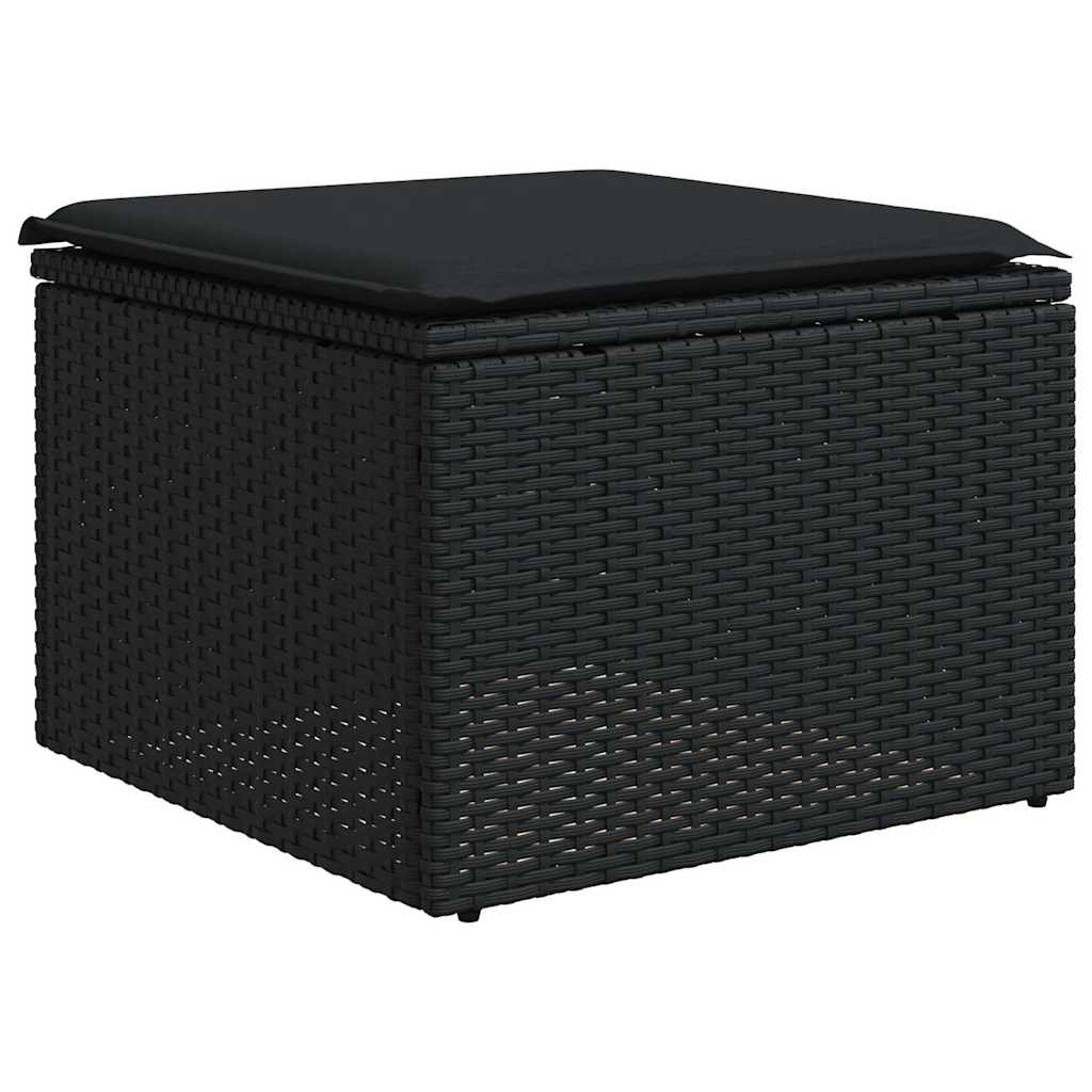 Set Divani da Giardino 9 pz con Cuscini Nero in Polyrattan | homemem39
