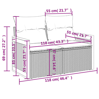 Set Divani da Giardino 13pz con Cuscini Nero in Polyrattan | homemem39