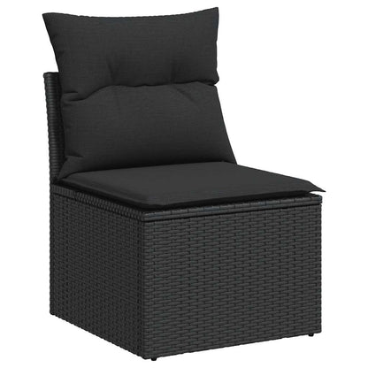 Set Divani da Giardino 12 pz con Cuscini Nero in Polyrattan | homemem39