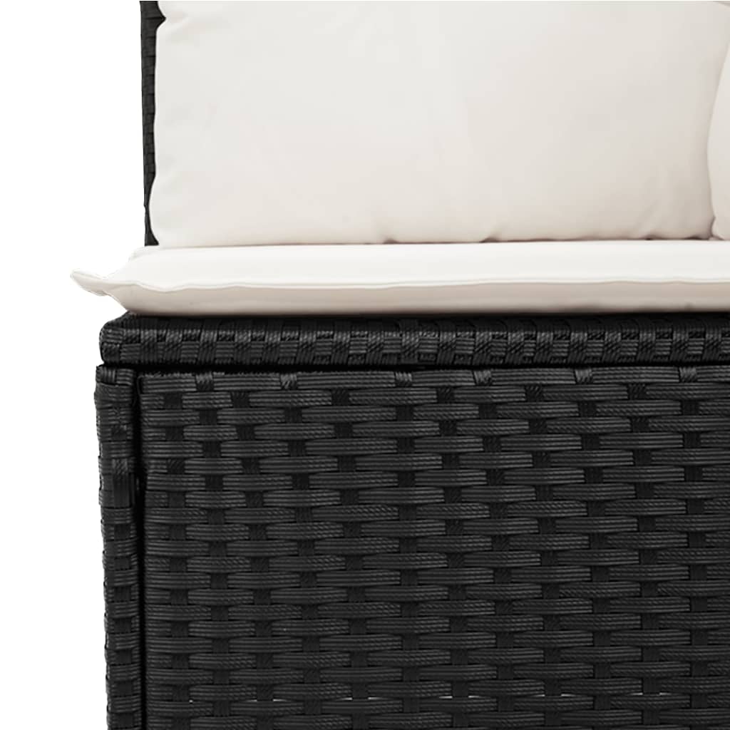 Set Divani da Giardino 13pz con Cuscini Nero in Polyrattan | homemem39
