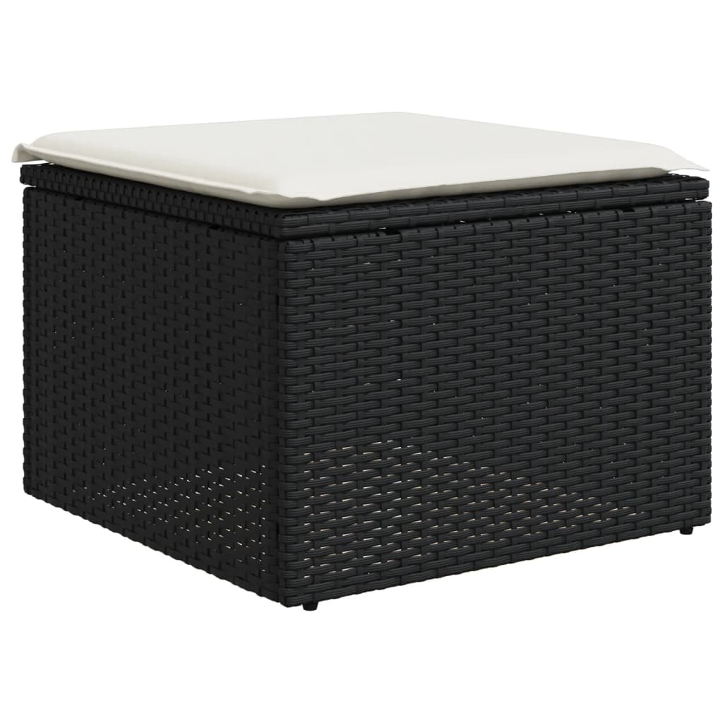 Set Divani da Giardino 10pz con Cuscini in Polyrattan Nero | homemem39