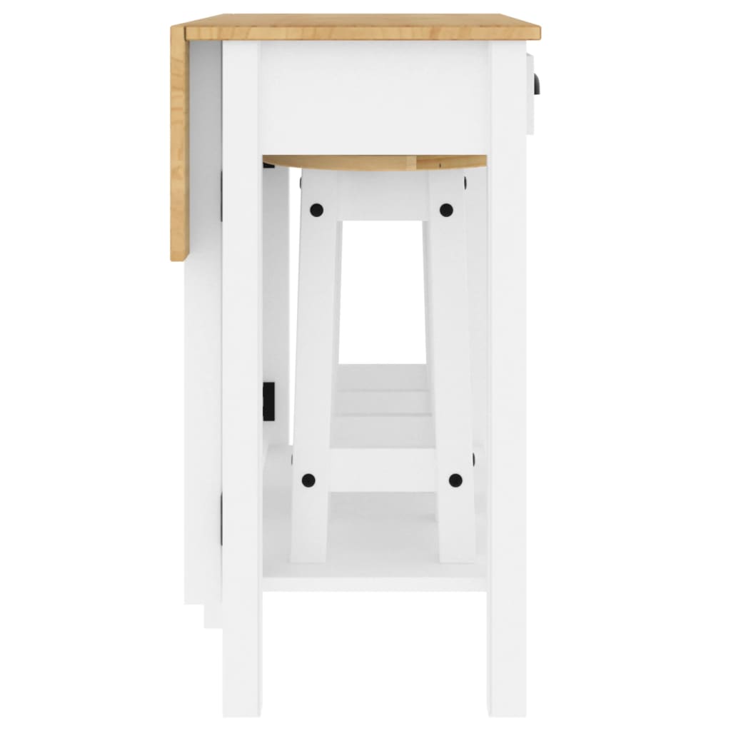 Set da Bar 3 pz Bianco in Legno Massello di Pino | homemem39