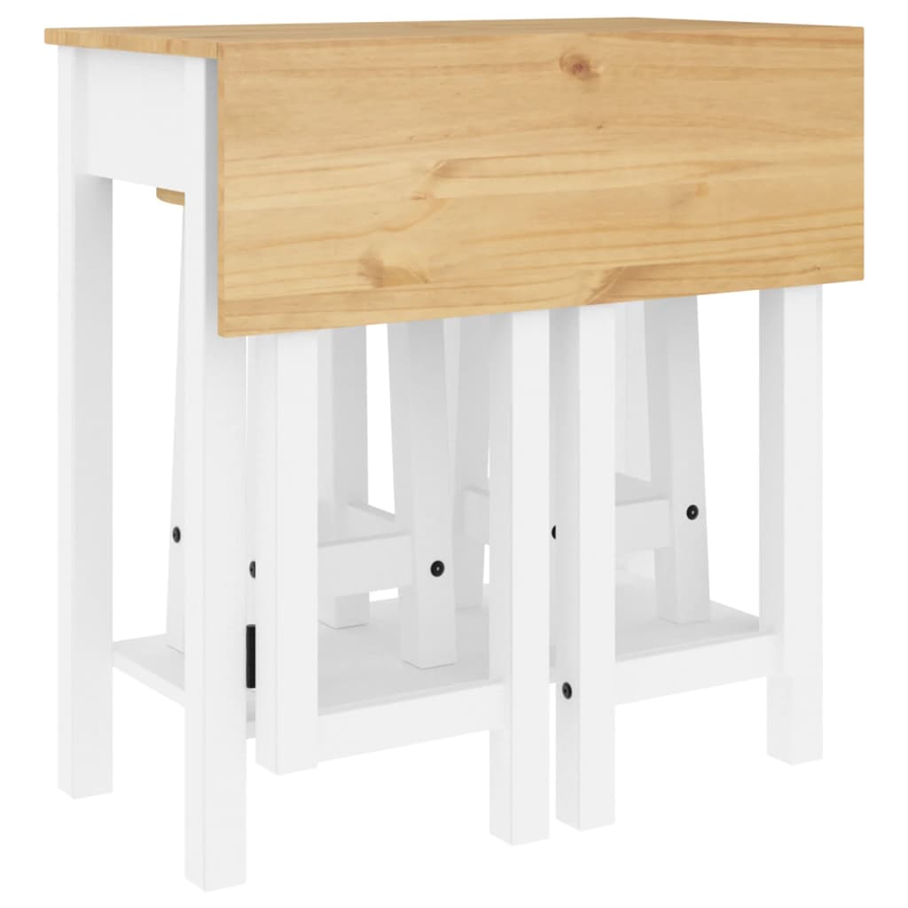 Set da Bar 3 pz Bianco in Legno Massello di Pino | homemem39