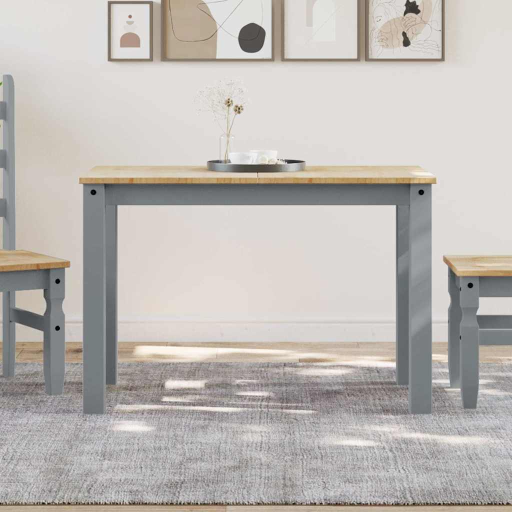 Tavolo da Pranzo PANAMA Grigio 112x60x75 cm Legno Massello Pino