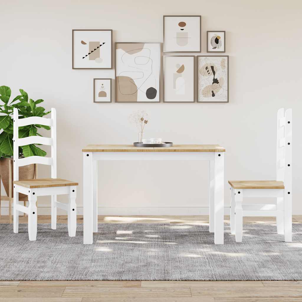 Tavolo da Pranzo PANAMA Bianco 112x60x75 cm Legno Massello Pino | homemem39