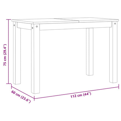 Tavolo da Pranzo PANAMA Bianco 112x60x75 cm Legno Massello Pino | homemem39