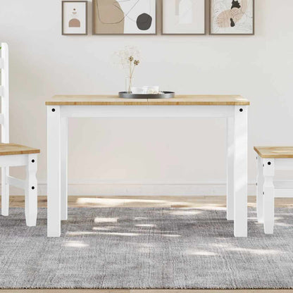 Tavolo da Pranzo PANAMA Bianco 112x60x75 cm Legno Massello Pino | homemem39