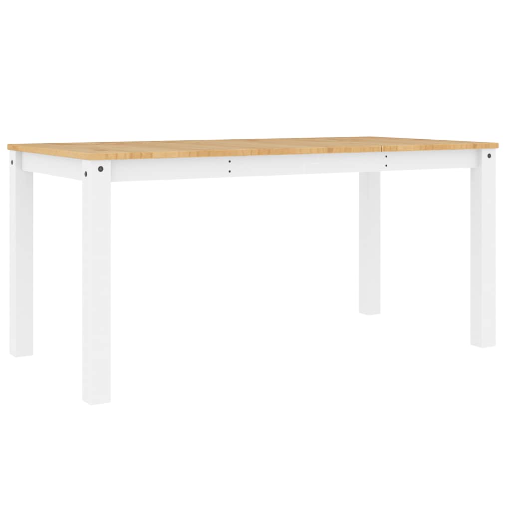 Tavolo da Pranzo PANAMA Bianco 160x80x75 cm Legno Massello Pino | homemem39