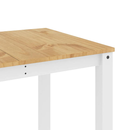 Tavolo da Pranzo PANAMA Bianco 160x80x75 cm Legno Massello Pino | homemem39