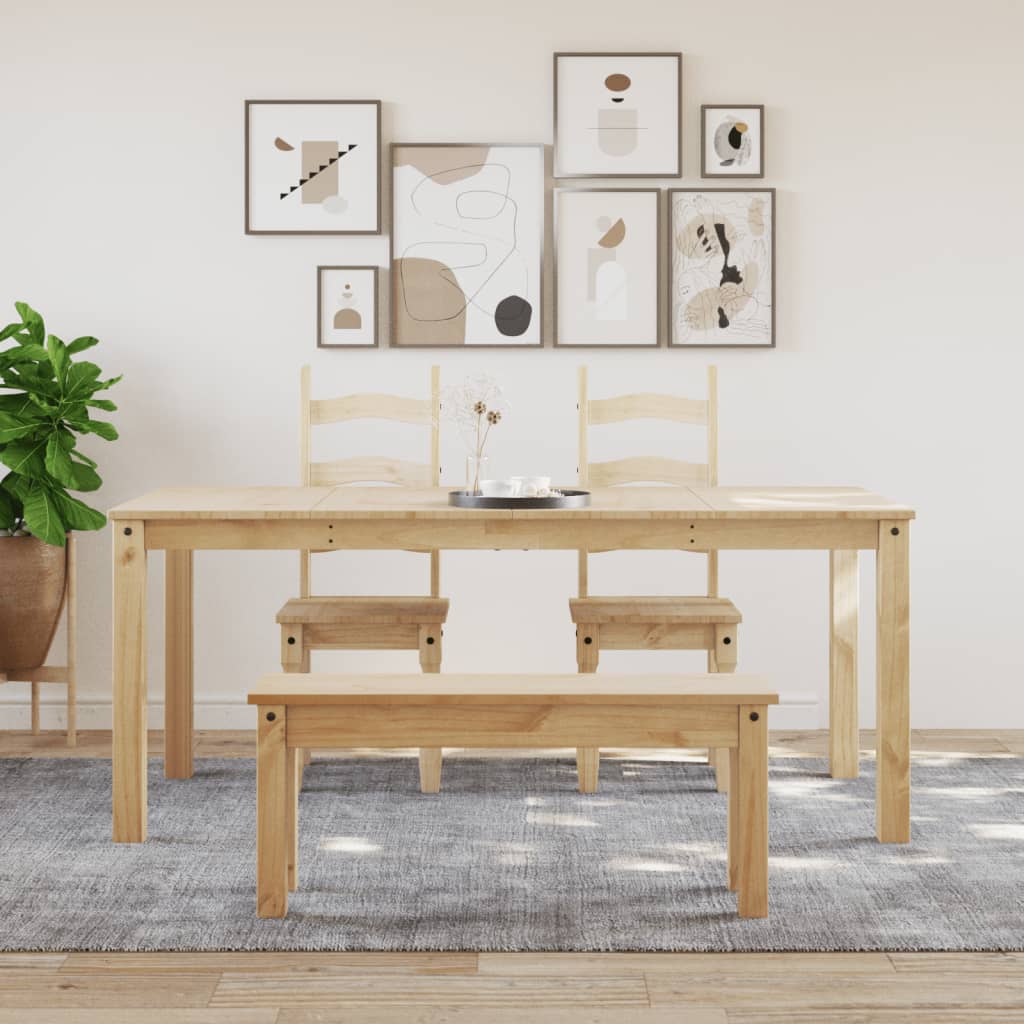 Tavolo da Pranzo PANAMA Grigio 180x90x75 cm Legno Massello Pino | homemem39