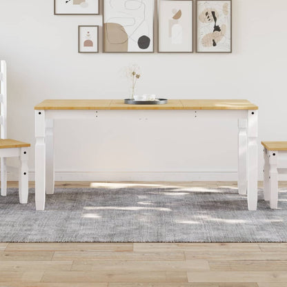 Tavolo da Pranzo Corona 160x80x75 cm in Legno Massello di Pino | homemem39