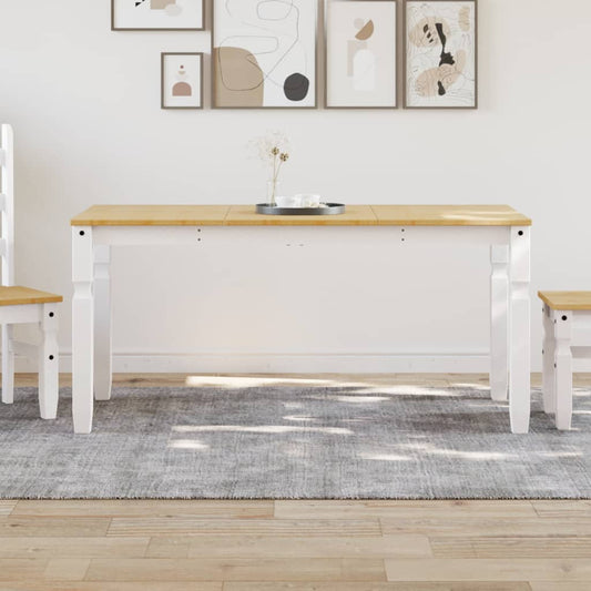 Tavolo da Pranzo Corona 160x80x75 cm in Legno Massello di Pino | homemem39
