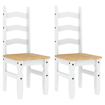 Sedie da Pranzo 2 pz Corona Bianche 42x47x107cm Legno Massello di Pino | homemem39