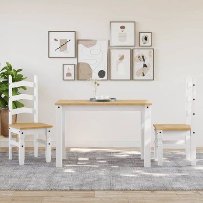 Sedie da Pranzo 2 pz Corona Bianche 42x47x107cm Legno Massello di Pino | homemem39