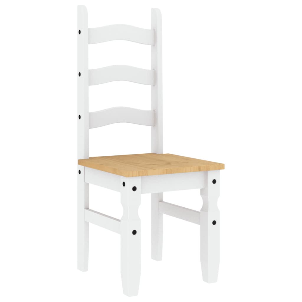 Sedie da Pranzo 2 pz Corona Bianche 42x47x107cm Legno Massello di Pino | homemem39