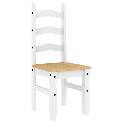 Sedie da Pranzo 2 pz Corona Bianche 42x47x107cm Legno Massello di Pino | homemem39