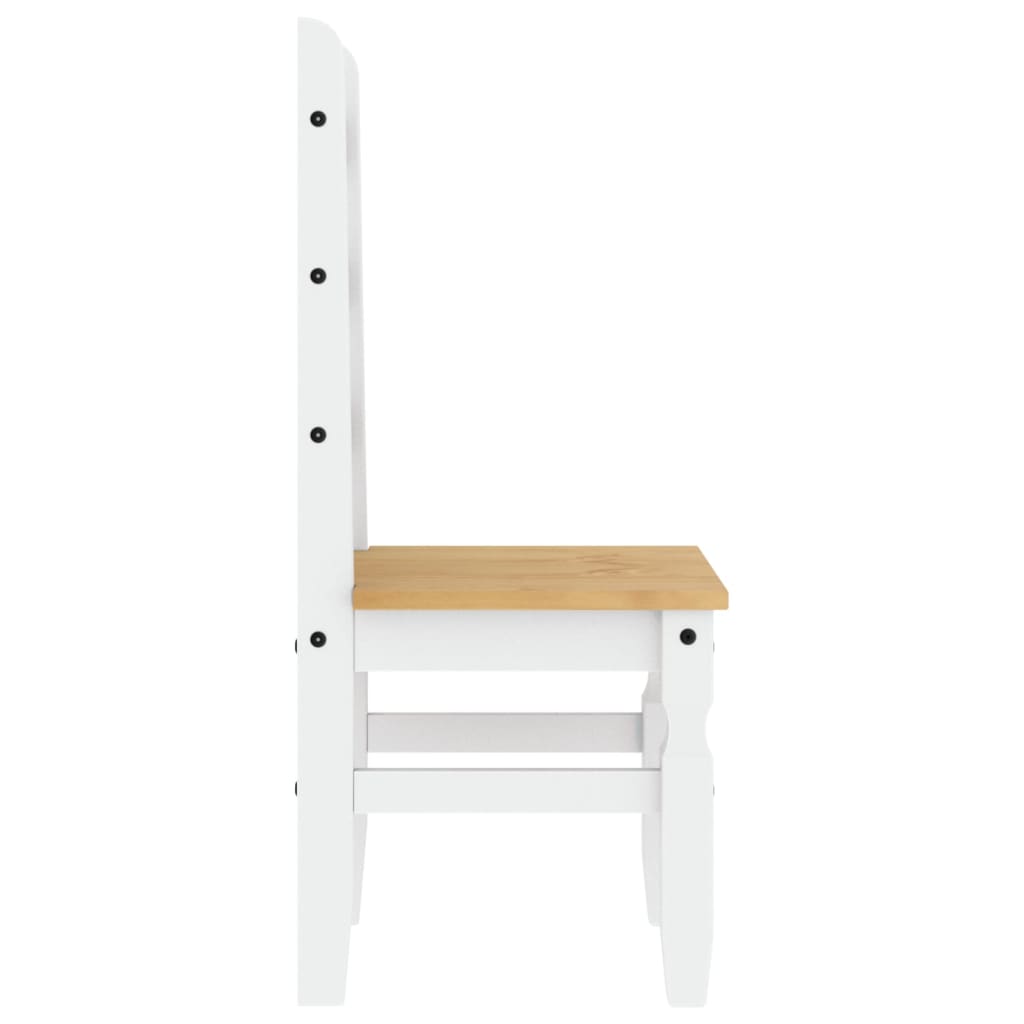 Sedie da Pranzo 2 pz Corona Bianche 42x47x107cm Legno Massello di Pino | homemem39