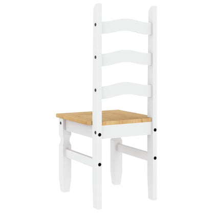 Sedie da Pranzo 2 pz Corona Bianche 42x47x107cm Legno Massello di Pino | homemem39
