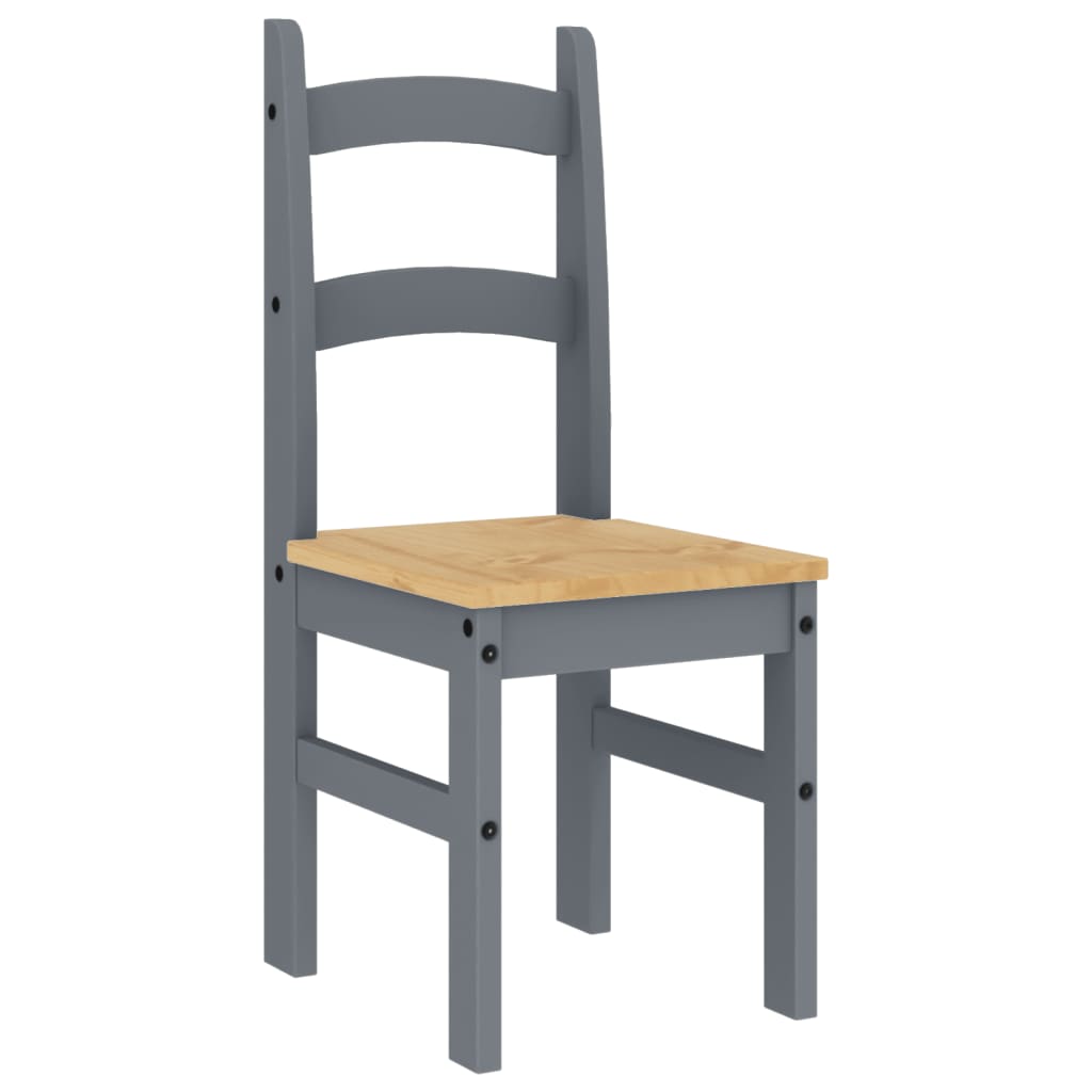 Sedie da Pranzo 2 pz Grigie 40x46x99 cm Legno Massello di Pino | homemem39