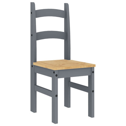 Sedie da Pranzo 2 pz Grigie 40x46x99 cm Legno Massello di Pino | homemem39
