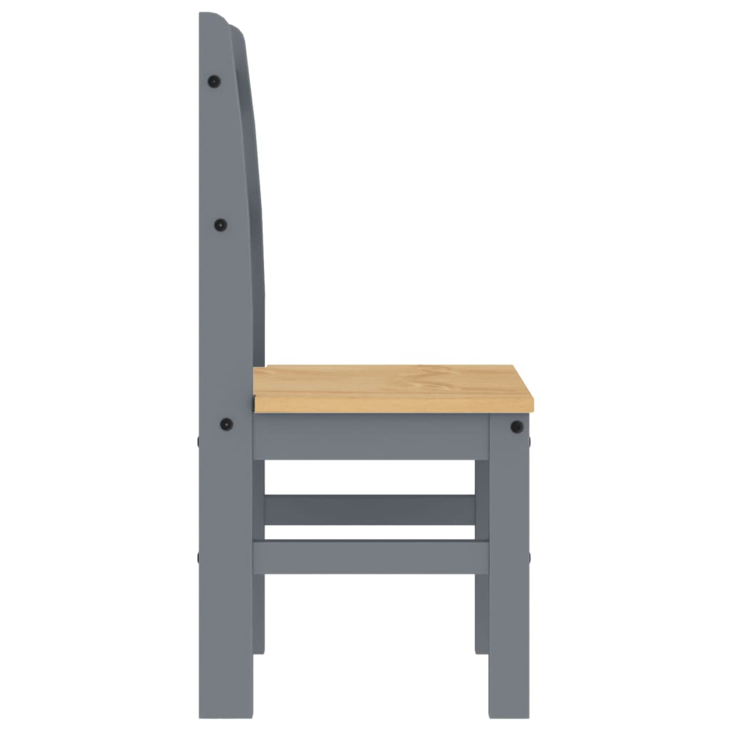 Sedie da Pranzo 2 pz Grigie 40x46x99 cm Legno Massello di Pino | homemem39