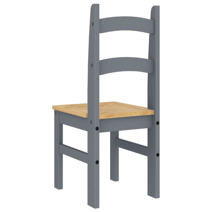 Sedie da Pranzo 2 pz Grigie 40x46x99 cm Legno Massello di Pino | homemem39