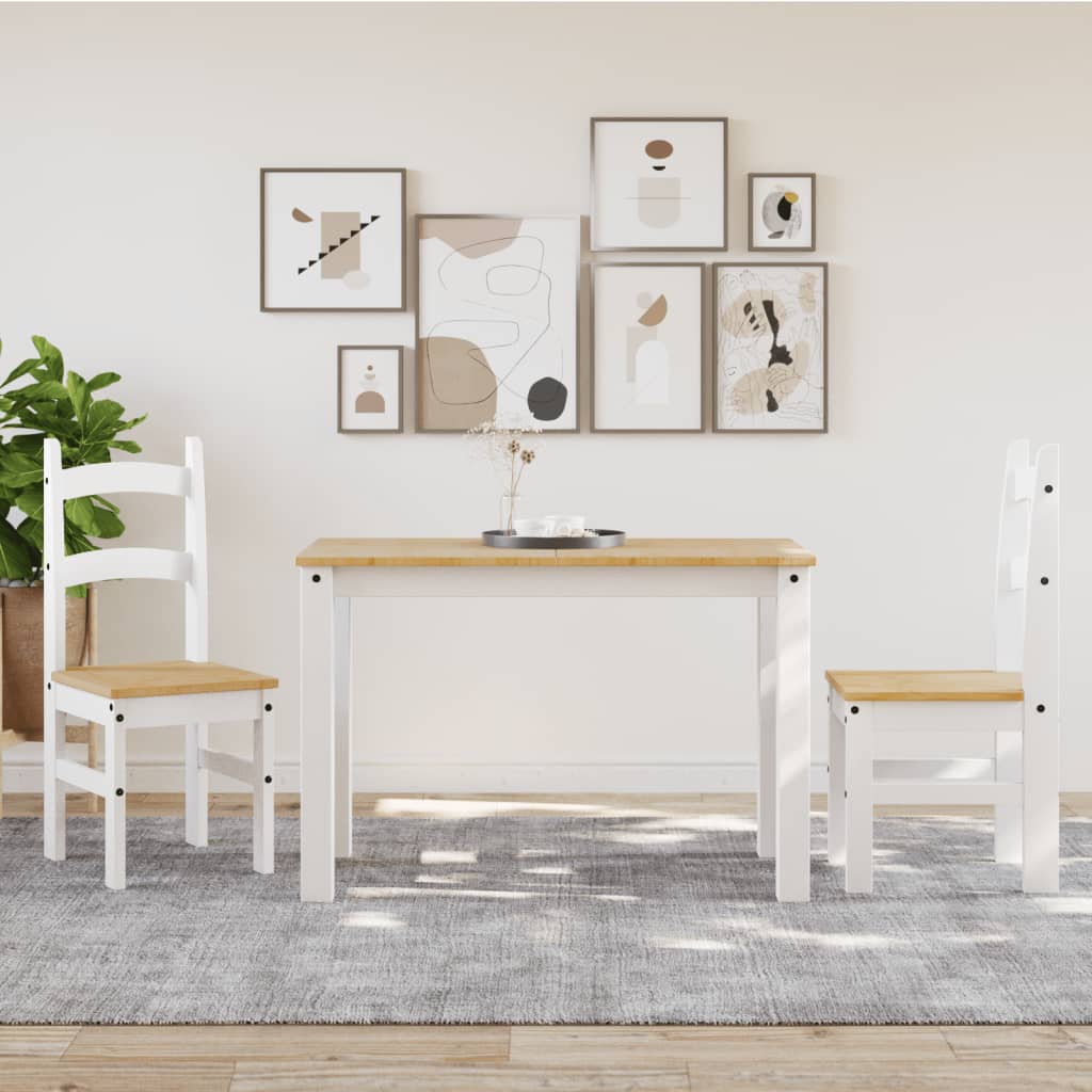 Sedie da Pranzo 2 pz Bianche 40x46x99 cm Legno Massello di Pino | homemem39