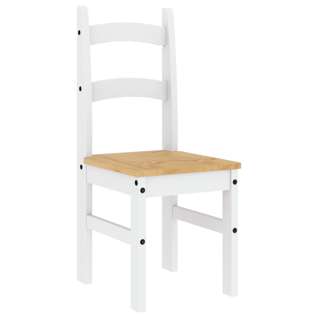 Sedie da Pranzo 2 pz Bianche 40x46x99 cm Legno Massello di Pino | homemem39