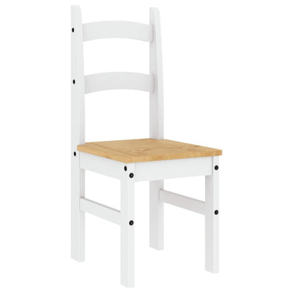 Sedie da Pranzo 2 pz Bianche 40x46x99 cm Legno Massello di Pino | homemem39